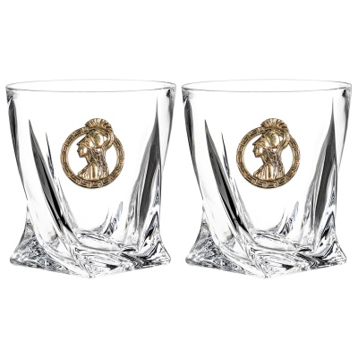Набор 2 бокала для виски с накладкой "Дева", в коробке из дизайнерского картона