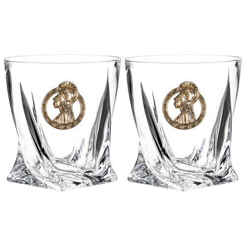 Набор 2 бокала для виски с накладкой "Дева", в коробке из дизайнерского картона