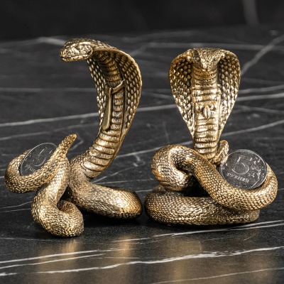 Набор 2 статуэтки "Змея" и "Змей" с монеткой, в пакете/блистере