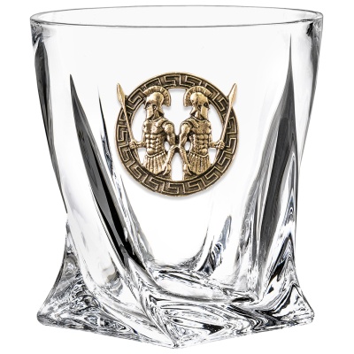 Бокал для виски с накладкой "Близнецы", в коробке из дизайнерского картона
