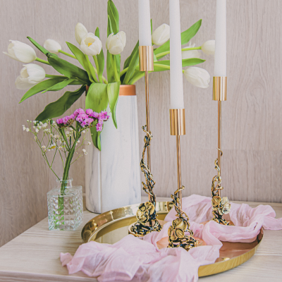 Подарочный подсвечник большой "Орхидея" в транспортной коробке