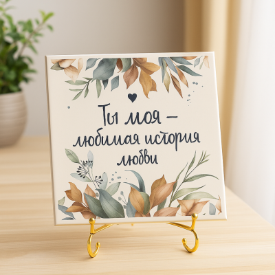 Плитка подарочная "Ты - моя любимая история любви" в подарочной коробке