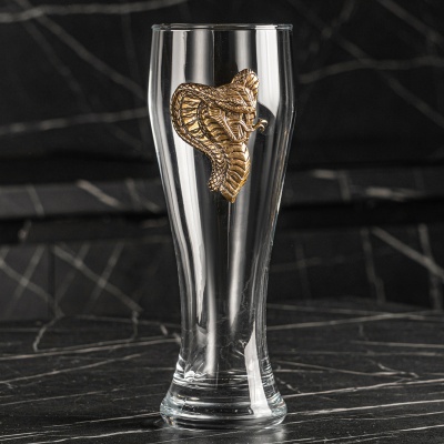 Набор 2 бокала для пива "Голова Кобры" в подарочной коробке