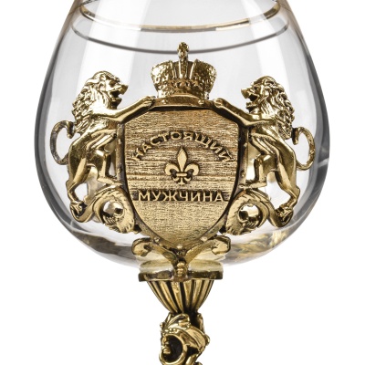 Бокал для коньяка Настоящий мужчина 310 мл в подарочной коробке