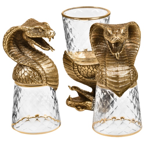 Набор 6 стопок-перевертышей со штофом "Змея", в коробке из дизайнерского картона