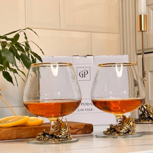 Набор из 2-х бокалов для коньяка "Рак" в картонной коробке