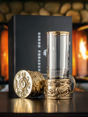 Набор из 2-х стопок-патрон Тигр в черной подарочной коробке