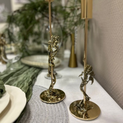 Подсвечник Ирис малый в черно белой коробке