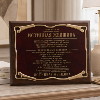 Плакетка Истинная женщина. Табель о рангах