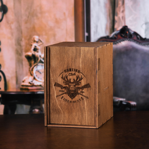 Лафитник-перевертыш "Тигр" в деревянной упаковке (Hanter)