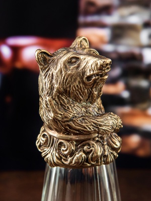 Лафитник-перевертыш Классический "Медведь" в деревянной упаковке (Hanter)