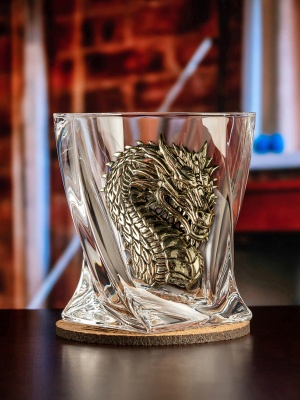 Набор 2 бокала для виски "Квадро", накладка "Дракон-2",мешки,камни,щипцы,костеры,упак.Mr Whyskey