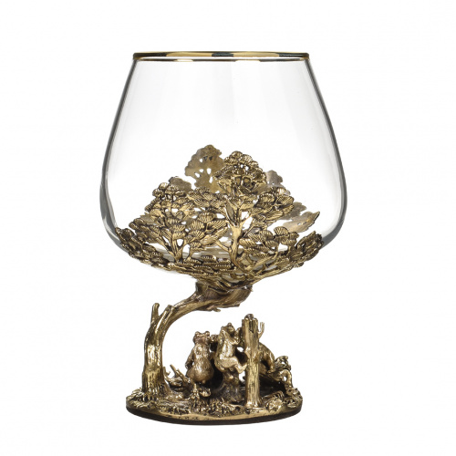 Бокал для коньяка Три медведя 420 мл в подарочной коробке