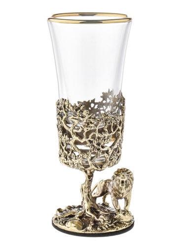 Набор 2 лафитника "Бык и Лев", в черной подарочной упаковке.