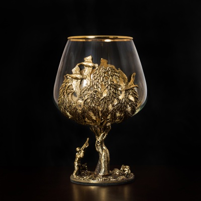 Бокал для коньяка Охота на Уток 420 мл в подарочной коробке