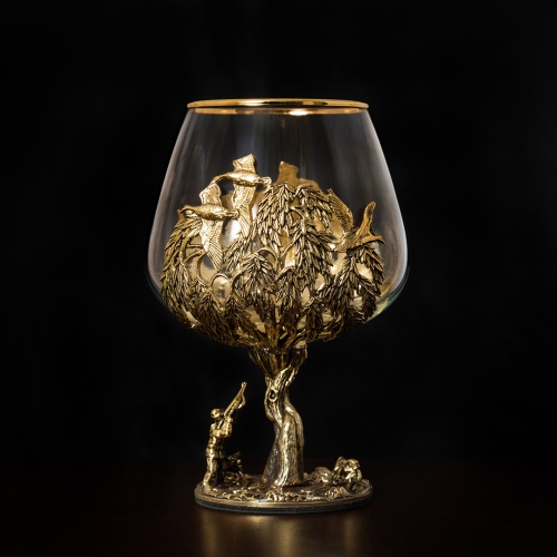 Бокал для коньяка Охота на Уток 420 мл в подарочной коробке