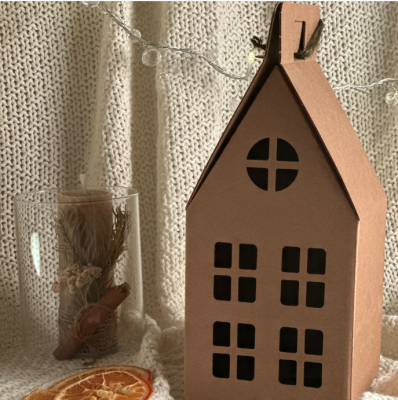 Бокал для виски Элизия с накладкой Козерог, упаковка Домик