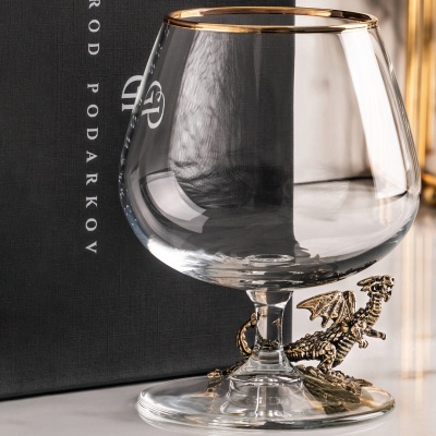 Подарочный бокал для коньяка "Дракон" в подарочной коробке