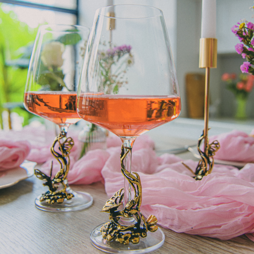 Подарочный набор из 2 бокалов для вина "Бабочки" в картонной коробке