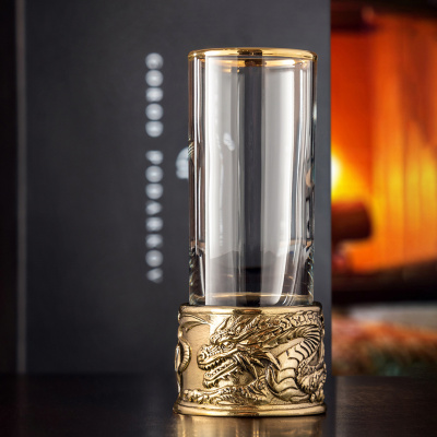 Стопка Патрон Дракон с латунным основанием в подарочной коробке