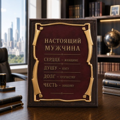 Плакетка "Настоящий мужчина", в подарочной коробке
