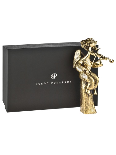 Статуэтка "Ангел со скрипкой", в черной подарочной упаковке.