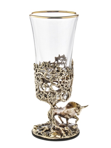 Набор 2 лафитника "Бык", в черной подарочной упаковке.