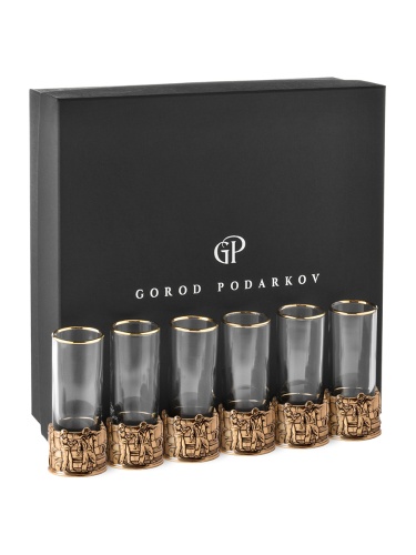 Набор 6 стопок патрон Профессии "Газовик", в коробке из дизайнерского картона