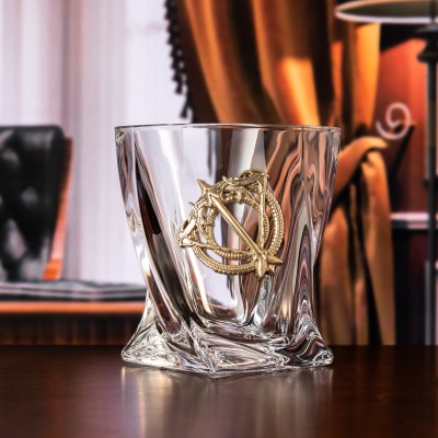 Набор 2 бокала для виски с накладкой "Стрелец", в шкатулке Mr Whiskey