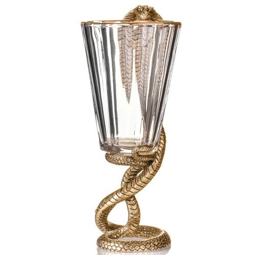 Набор 3 лафитника и статуэтка "Змея",  в коробке из дизайнерского картона