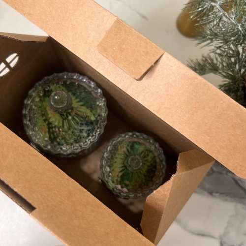 Набор Новогодний: две шкатулки большая и малая с накладками Лошадь в упаковке домик с конфетами