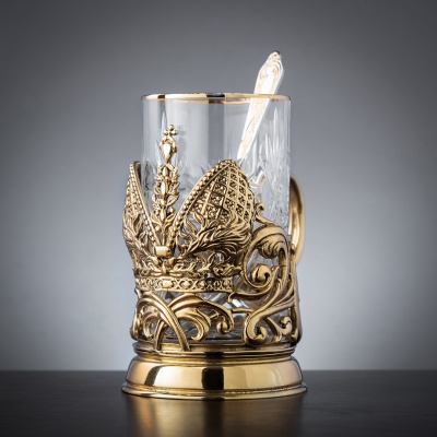 Подстаканник ручной работы "Глава Семьи" набор 3 предмета в деревянной шкатулке