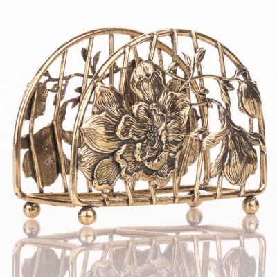 Салфетница Магнолия ЛАТУНЬ в черно-белой коробке 