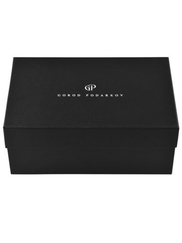 Чайная пара Ирис латунь в черной подарочной коробке