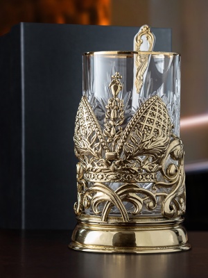 Подстаканник ручной работы "Глава Семьи", в черной подарочной коробке