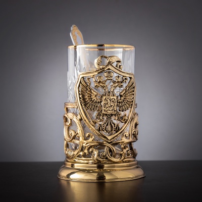 Набор для чая Подстаканник Герб России в подарочной коробке