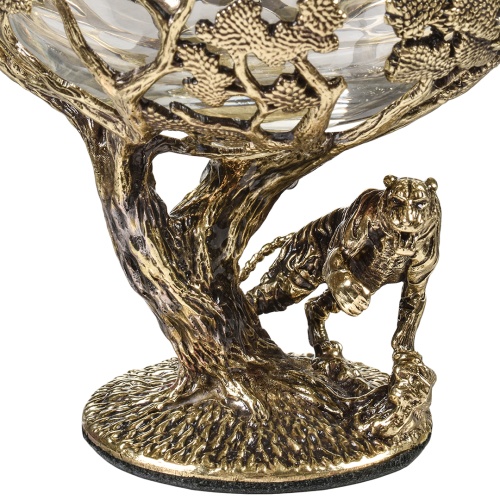 Набор 2 бокала для коньяка "Тигр", в шкатулке из массива дерева