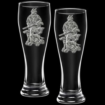 Набор 2 бокала для пива, накл. "Охотник" олово в подарочной коробке