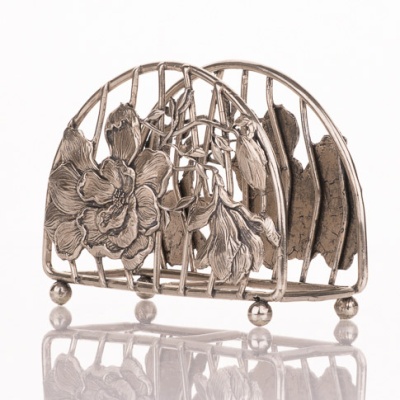 Салфетница Магнолия НЕЙЗИЛЬБЕР в черно-белой коробке 