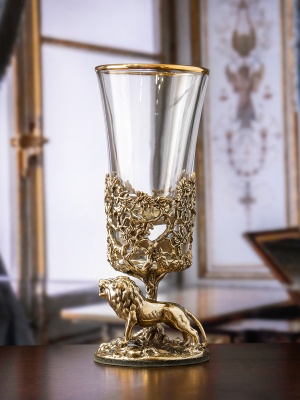 Набор 2 лафитника "Лев", в черной подарочной упаковке.