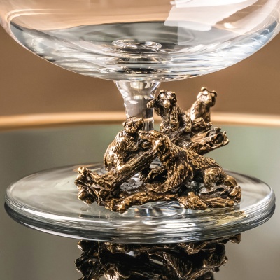 Подарочный бокал для коньяка "Медведи" в подарочной коробке