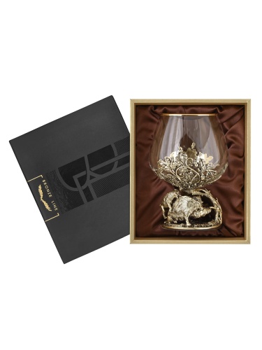Бокал для коньяка Охота на Вепря 420 мл в подарочной коробке
