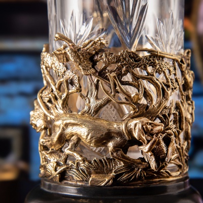 Подстаканник Охота на уток в деревянной шкатулке