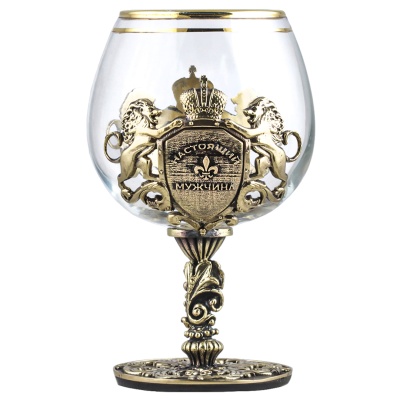 Бокал для коньяка Настоящий мужчина 310 мл в подарочной коробке