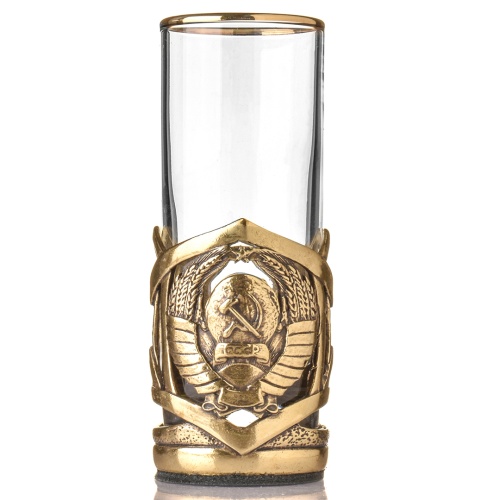 Набор штоф и 6 стопок патрон "Герб СССР", в коробке из дизайнерского картона