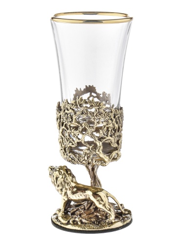 Набор 2 лафитника "Бык и Лев", в черной подарочной упаковке.