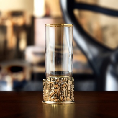 Набор 3 стопки патрон Профессии "Строитель",  в черной подарочной упаковке.