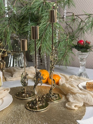 Подсвечник Ирис малый в черно белой коробке