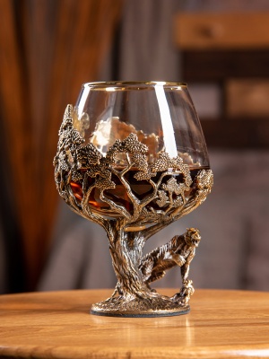 Бокал для коньяка 420 мл Тигр Royal  в подарочной коробке