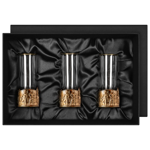 Набор 3 стопки патрон Профессии "Нефтяник", в черной подарочной упаковке